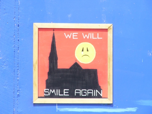 A sign on a building in downtown Christchurch